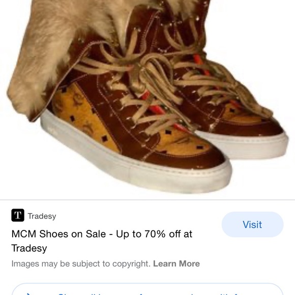 Mcm sneaker’s unisex size 7 with fur - Picture 2 of 2